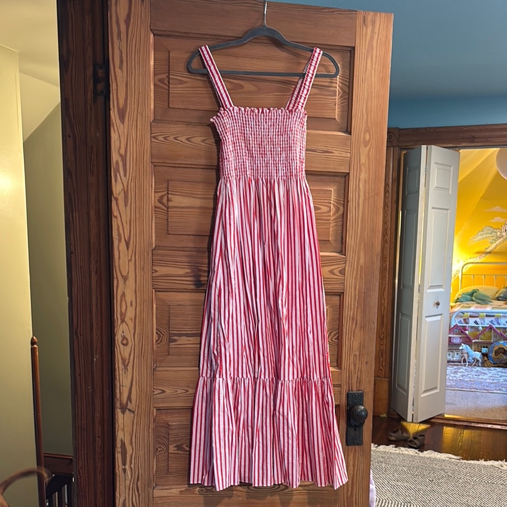 Red and White Striped Hill House Maxi Dress